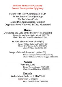 BCP Matins with Holy Communion at All Saints Church, Turkdean 10:30am, Sunday 14th January 2024