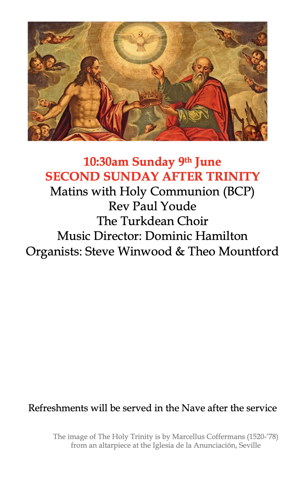 Matins & Holy Communion at All Saints Church Turkdean
10:30am Sunday 9th June