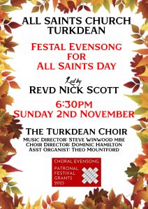 Patronal Evensong at All Saints Church Turkdean on Sunday 2nd November 2025