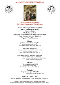 BCP Matins with Holy Communion - All Saints Church, Turkdean on 18th January 2026