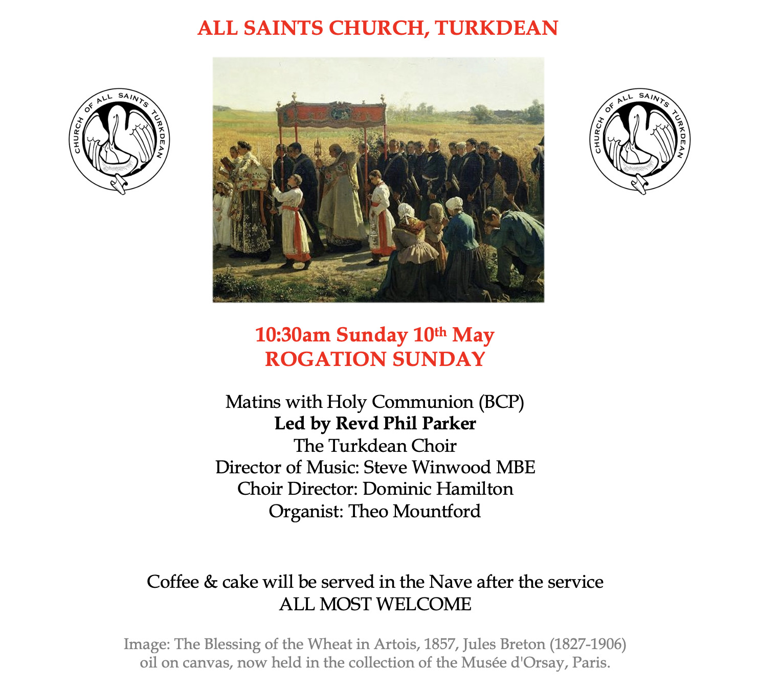 BCP Matins with Holy Communion at All Saints Church, Turkdean on Rogation Sunday, 10th May, 2026.
ALL VERY WELCOME INDEED.
