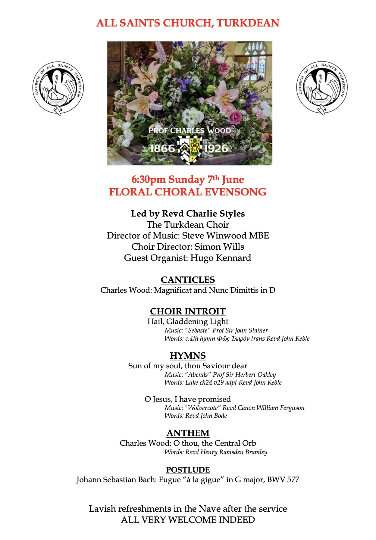 Floral Choral Evensong at All Saints Church, Turkdean on 7th June 2026