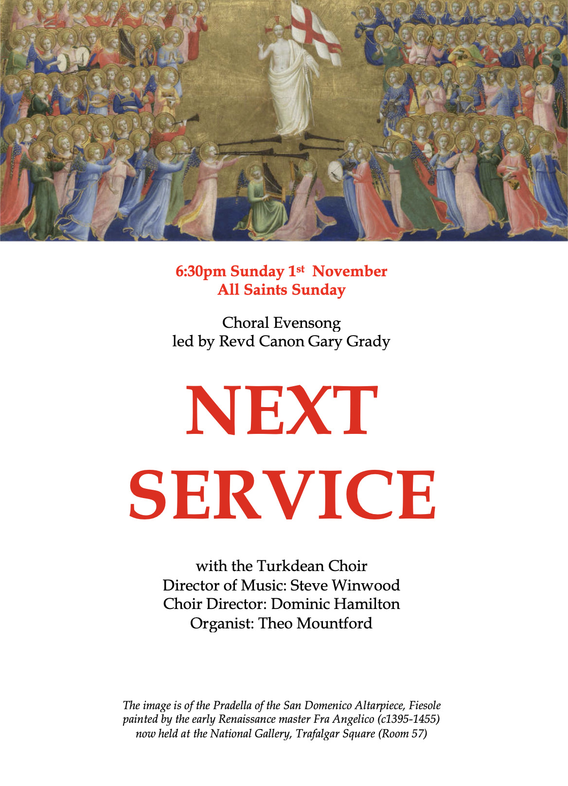 Choral Evensong for All Saints Day at the Church of All Saints, Turkdean
at 6:30pm on Sunday 1st November, 2026. All very welcome indeed.